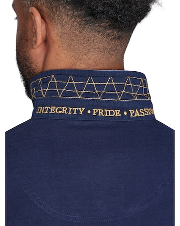 Raging Bull Long Sleeve Harlequin Stripe Rugby Navy