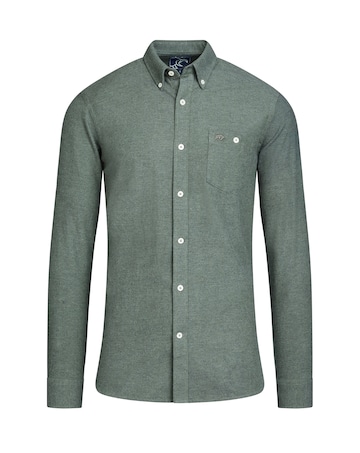 Raging Bull Long Sleeve Brushed Twill Shirt Khaki