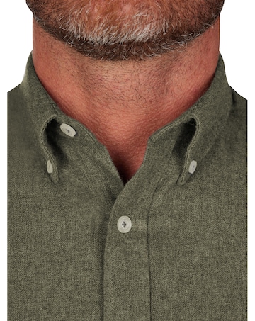 Raging Bull Long Sleeve Brushed Twill Shirt Khaki