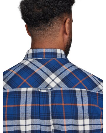 Raging Bull Long Sleeve Large Plaid Brushed Cotton Shirt Navy