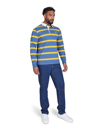 Raging Bull Long Sleeve Thin Stripe Rugby Yellow