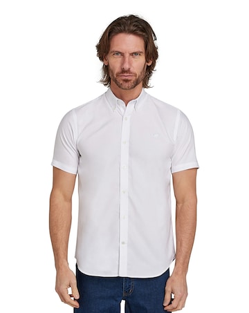 Raging Bull Short Sleeve Lightweight Oxford Shirt White