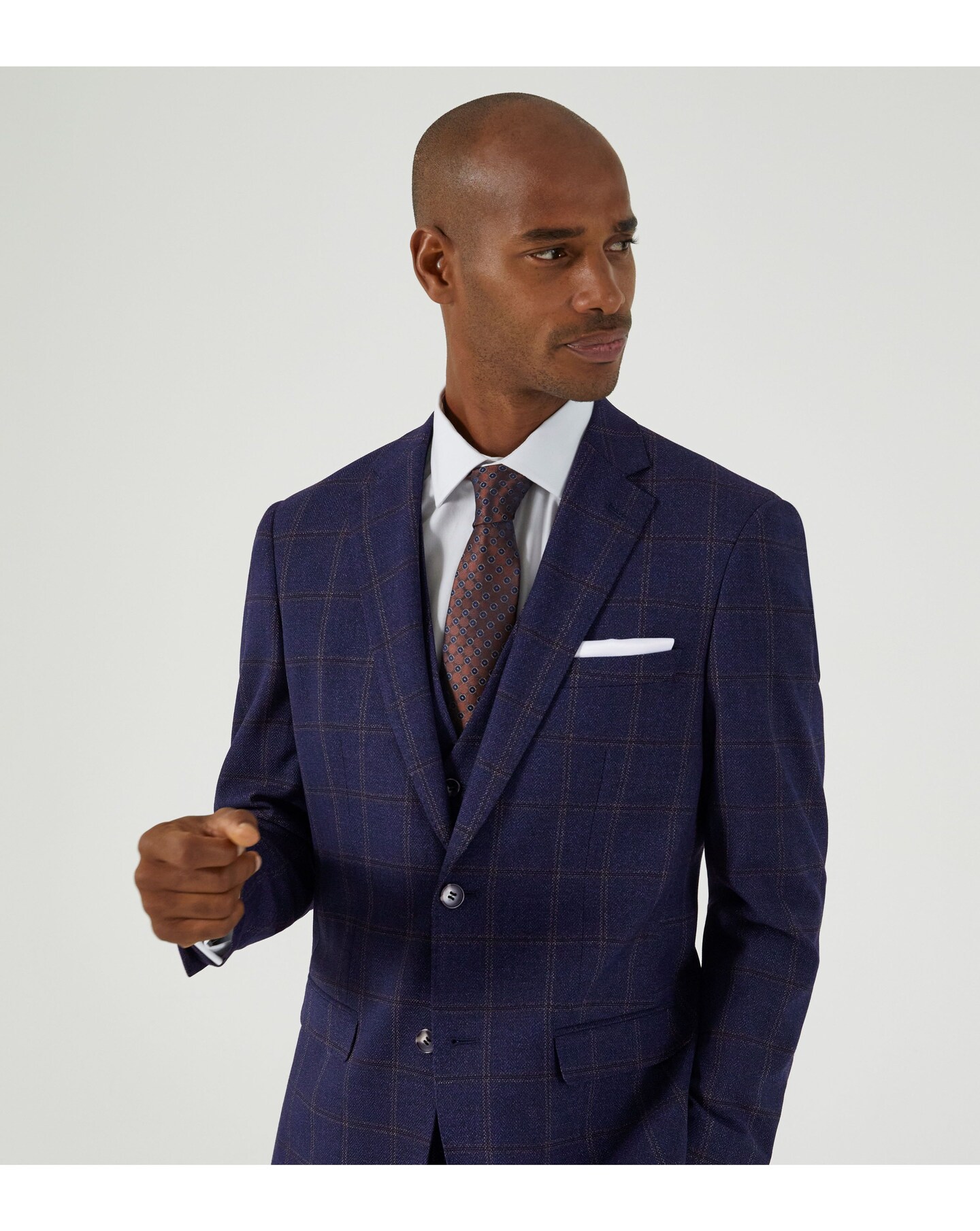 Skopes Barron Suit Jacket Blue Check Jacamo