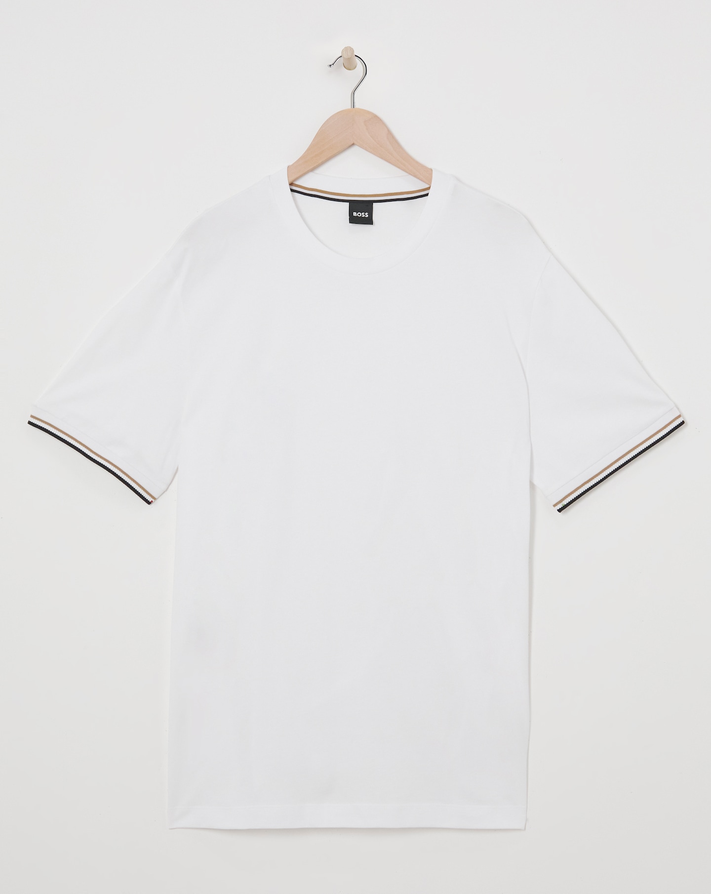 BOSS White Tipped Cuff T-shirt