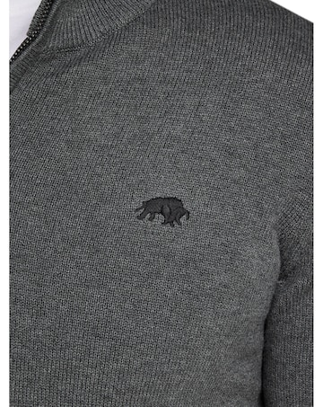 Raging Bull Classic Quarter Zip Knit Charcoal