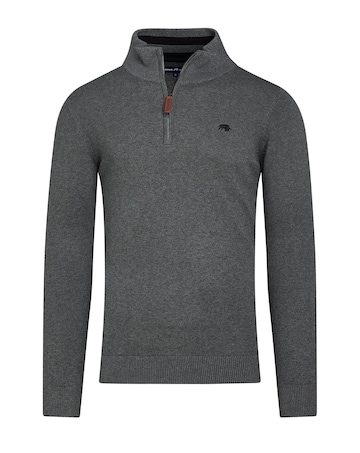 Raging Bull Classic Quarter Zip Knit Charcoal