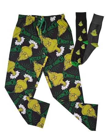 Mens Grinch Loungepant 2pk Sock
