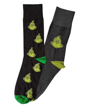 Mens Grinch Loungepant 2pk Sock