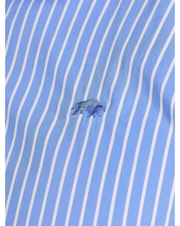 Raging Bull Long Sleeve Classic Stripe Shirt Mid Blue