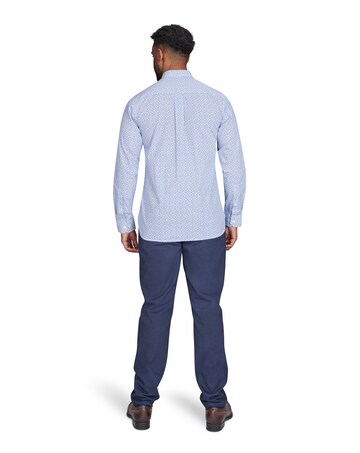 Raging Bull Long Sleeve Pentagon Pattern Shirt Navy