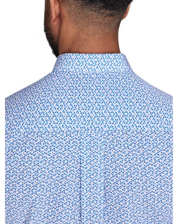 Raging Bull Long Sleeve Pentagon Pattern Shirt Navy