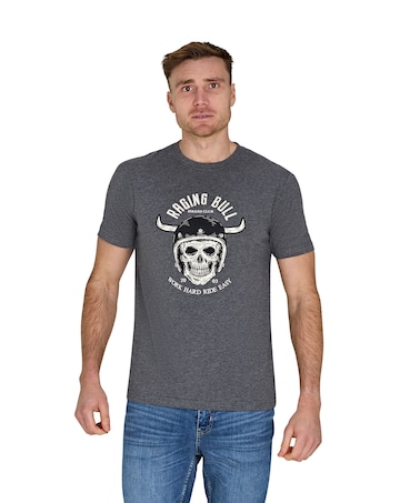 Raging Bull Work Hard Ride Easy T-Shirt Charcoal