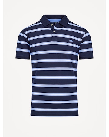 Raging Bull Classic Triple Stripe Birdseye Polo Navy