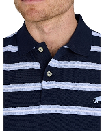 Raging Bull Classic Triple Stripe Birdseye Polo Navy