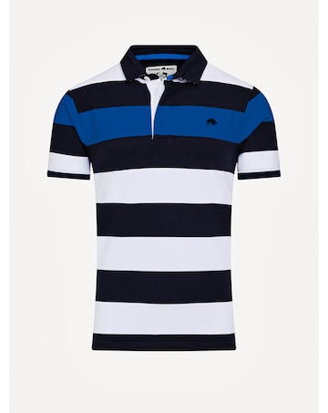 Raging Bull Classic Jersey Contrast Panel Polo Navy