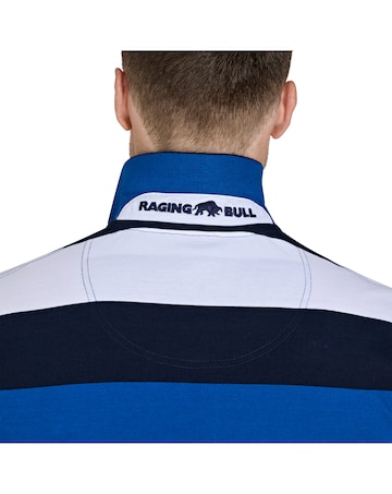 Raging Bull Classic Jersey Contrast Panel Polo Navy