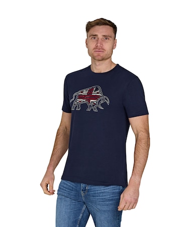 Raging Bull Slash Bull T-Shirt Navy