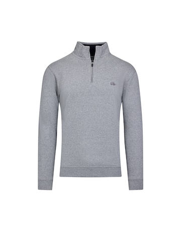 Raging Bull Classic Jersey Quarter Zip Sweat Grey Marl