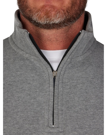 Raging Bull Classic Jersey Quarter Zip Sweat Grey Marl