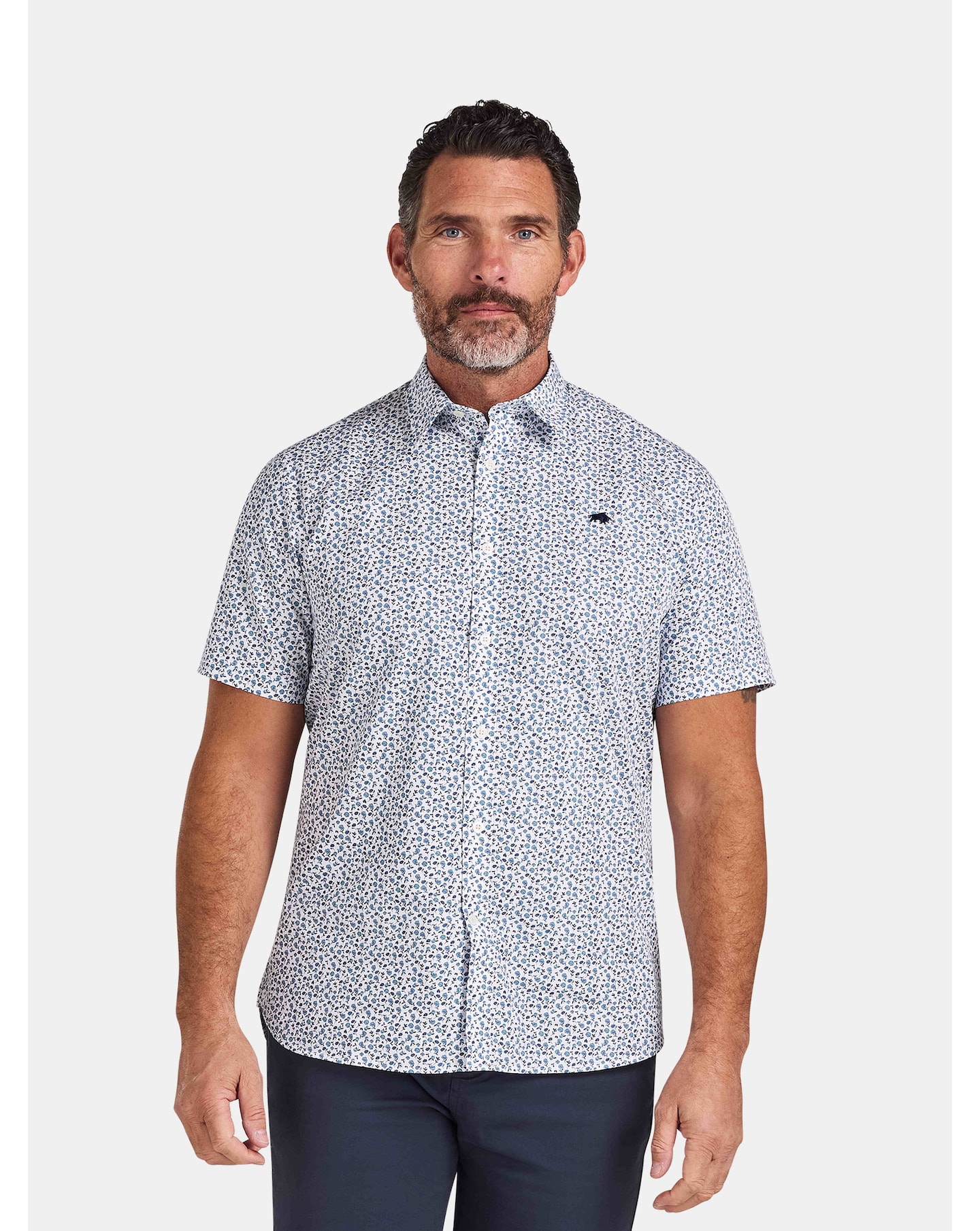 Raging Bull SS Floral Poplin Shirt
