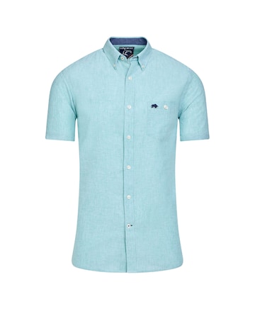 Raging Bull Classic Short Sleeve Linen Shirt Apple Green