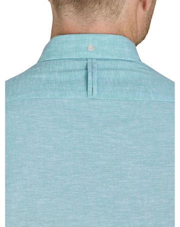 Raging Bull Classic Short Sleeve Linen Shirt Apple Green