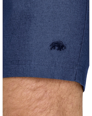 Raging Bull Stretch Waist Linen Short Navy
