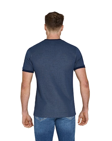 Raging Bull Pique Ringer T-Shirt Navy