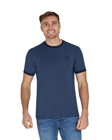 Raging Bull Pique Ringer T-Shirt Navy