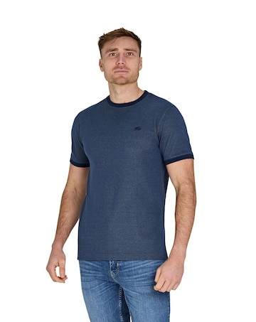 Raging Bull Pique Ringer T-Shirt Navy