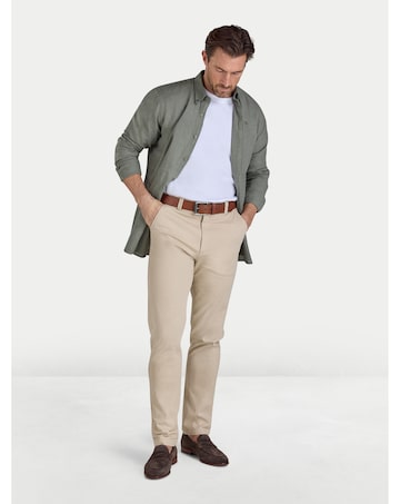Raging Bull Classic Long Sleeve Linen Shirt Olive