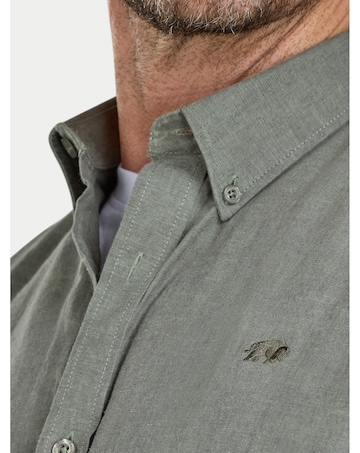 Raging Bull Classic Long Sleeve Linen Shirt Olive