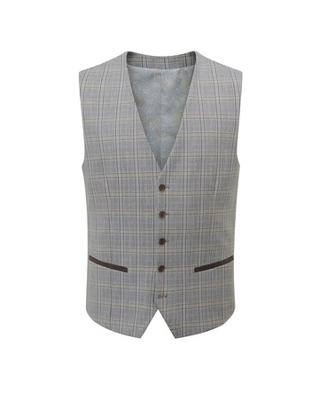 Skopes Dettori Suit Waistcoat Brown/Blue Check