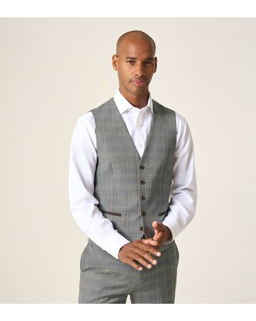 Skopes Dettori Suit Waistcoat Brown/Blue Check