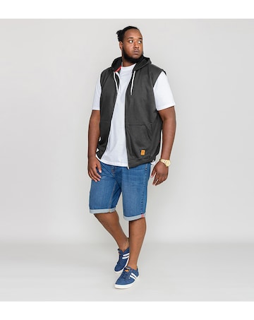 D555 Big & Tall Blake Sleeveless Fleece Hoody - Charcoal