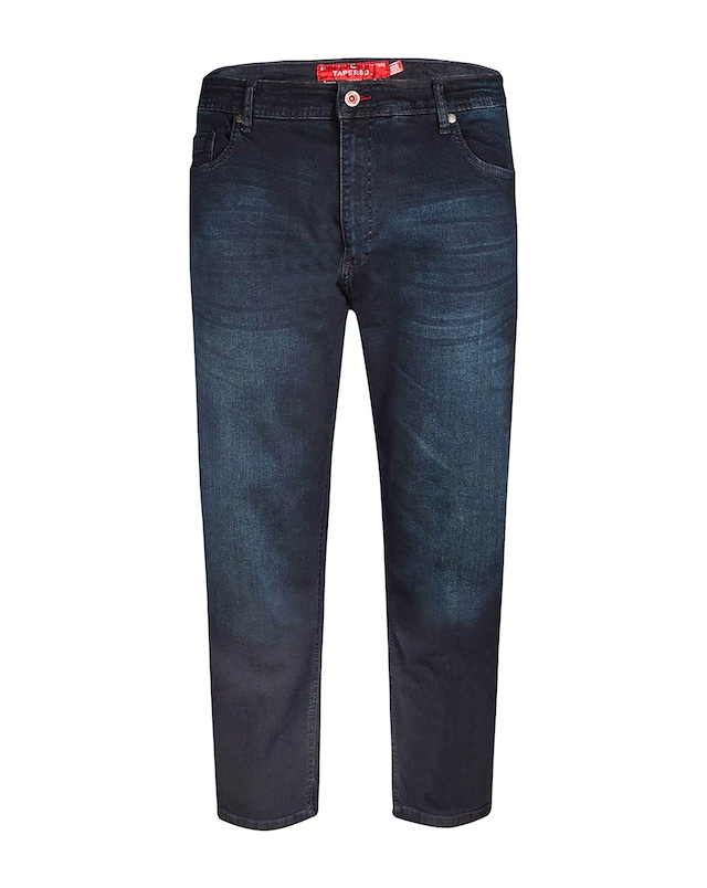 D555 Big & Tall Daniel Tapered Fit Stretch Jeans - Blue Black