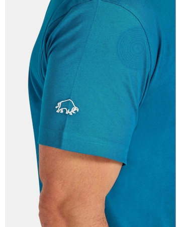 Raging Bull Stitch Embroidery Bull T-Shirt Teal