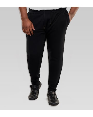 D555 Big & Tall Brandon Cuffed Jogger with Side Pockets and Drawcord - Black