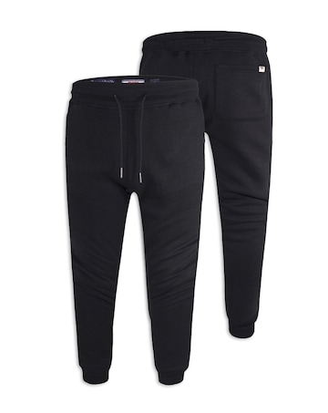 D555 Big & Tall Brandon Cuffed Jogger with Side Pockets and Drawcord - Black