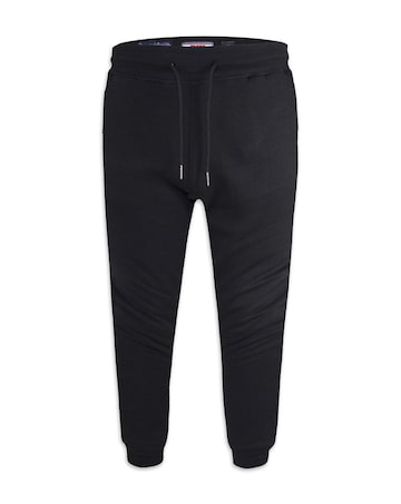 D555 Big & Tall Brandon Cuffed Jogger with Side Pockets and Drawcord - Black