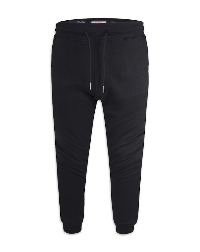 D555 Big & Tall Brandon Cuffed Jogger with Side Pockets and Drawcord - Black