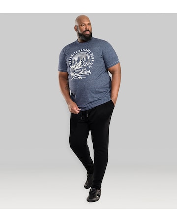 D555 Big & Tall Brandon Cuffed Jogger with Side Pockets and Drawcord - Black