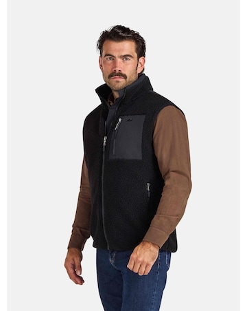 Raging Bull Heavy Borg Fleece Gilet Black