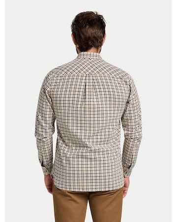 Raging Bull L/S Brookes Gingham Brushed Cotton Twill Shirt  Tan