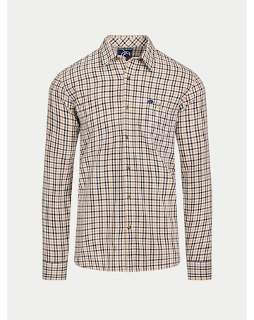 Raging Bull L/S Brookes Gingham Brushed Cotton Twill Shirt  Tan
