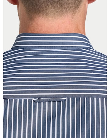 Raging Bull L/S Classic Poplin Stripe Shirt  Navy