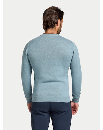 Raging Bull Classic Crew Neck Cotton/Cashmere Knit Green Marl