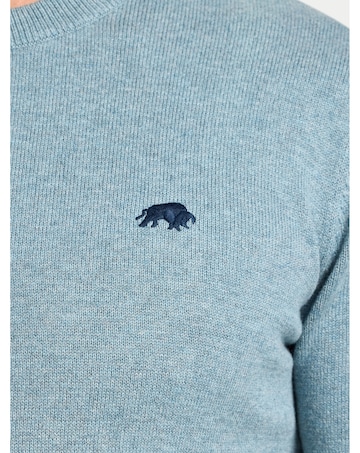 Raging Bull Classic Crew Neck Cotton/Cashmere Knit Green Marl
