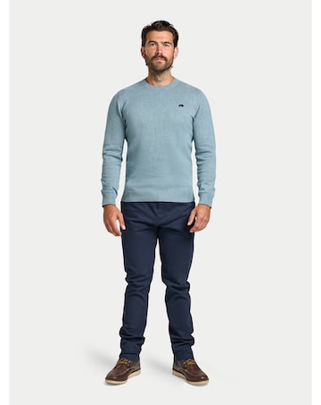 Raging Bull Classic Crew Neck Cotton/Cashmere Knit Green Marl