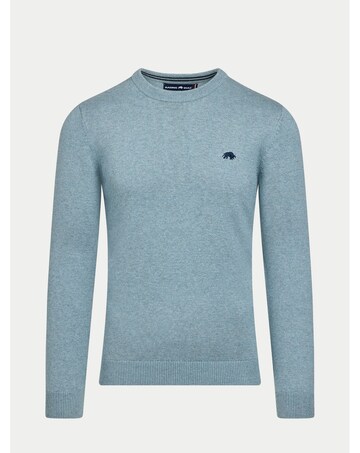Raging Bull Classic Crew Neck Cotton/Cashmere Knit Green Marl